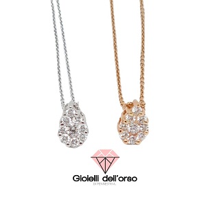 Collana goccia con brillanti
