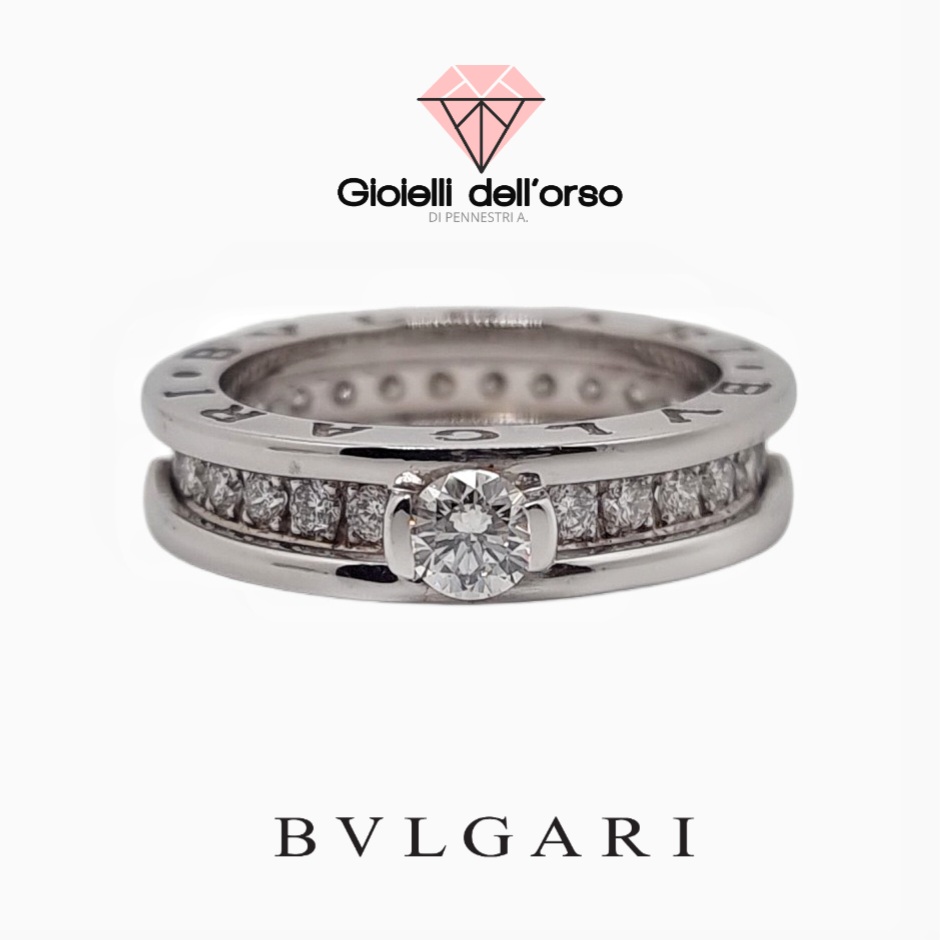 Bulgari Anello BZero 1 con Diamanti oro bianco