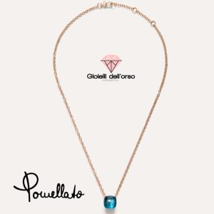 Pomellato Collana Nudo Topazio Blue London oro rosa