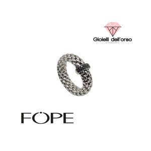 Fope anello flex'it con diamanti neri