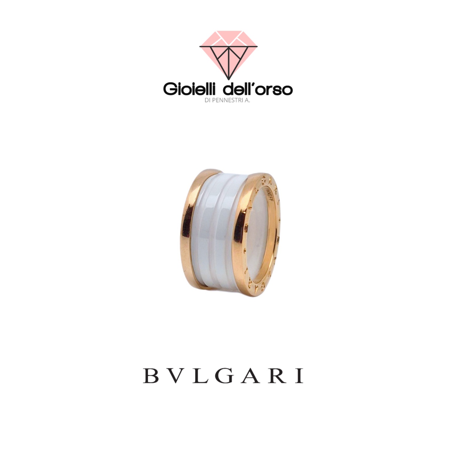 Anello bulgari ceramica bianca milano