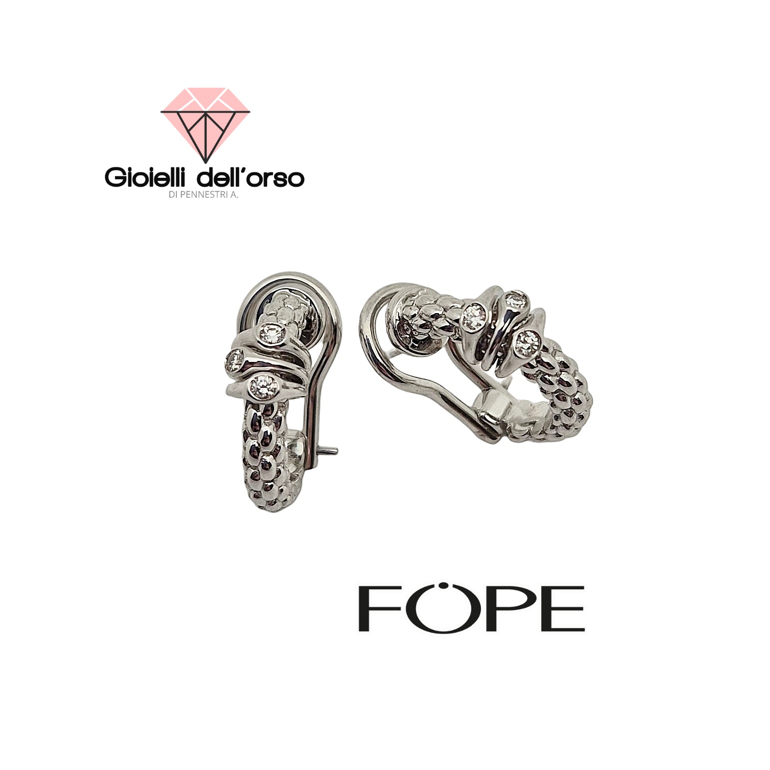 Fope orecchini prima oro bianco